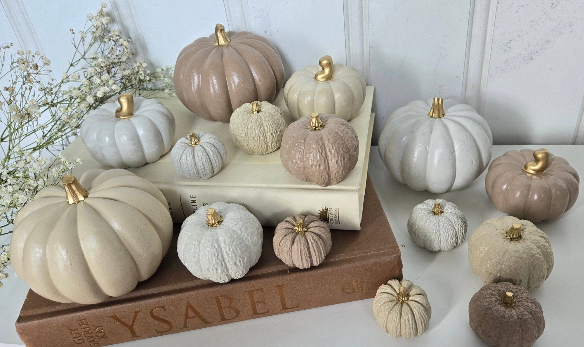 Concrete Pumpkins /  White - Cloth + Cabin