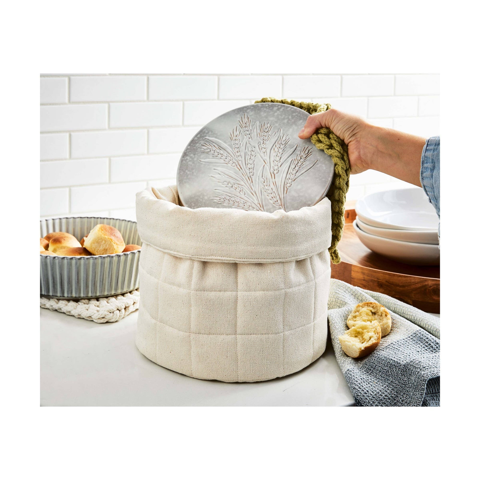 Quilted Bread Bag Basket - Cloth + Cabin