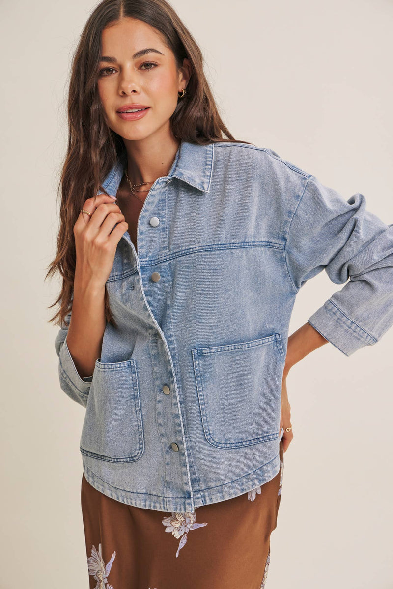 Elaine ashed Cotton Twill Utility Oversized Jacket