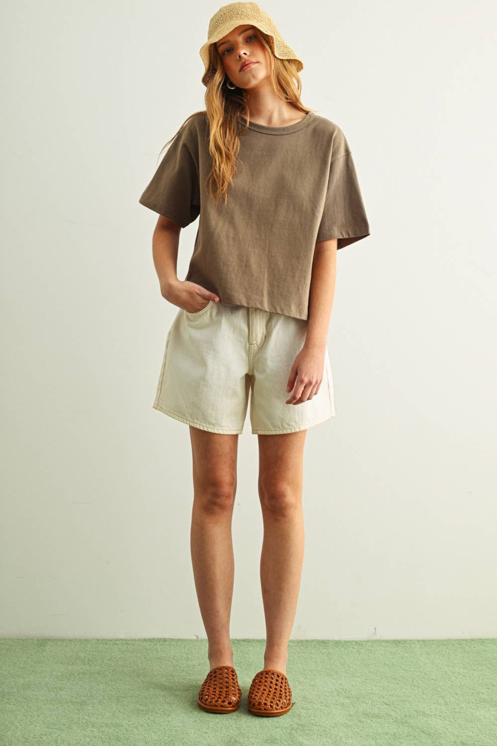 Baylee Short Sleeve Linen Knitted Top