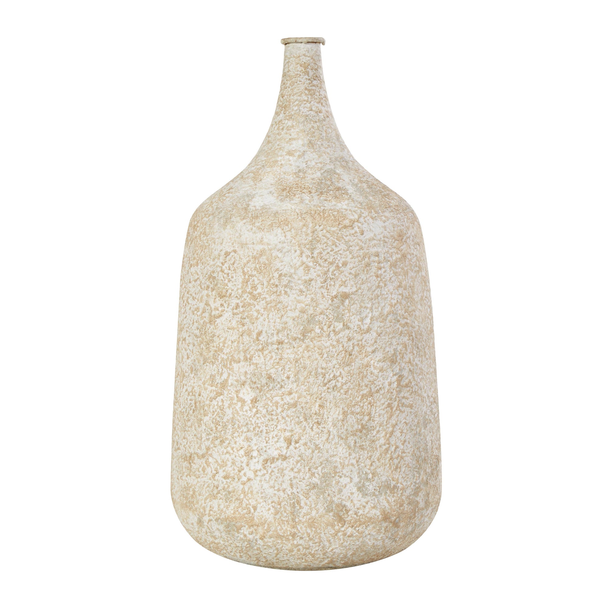 Rustic Beige Metal Vase
