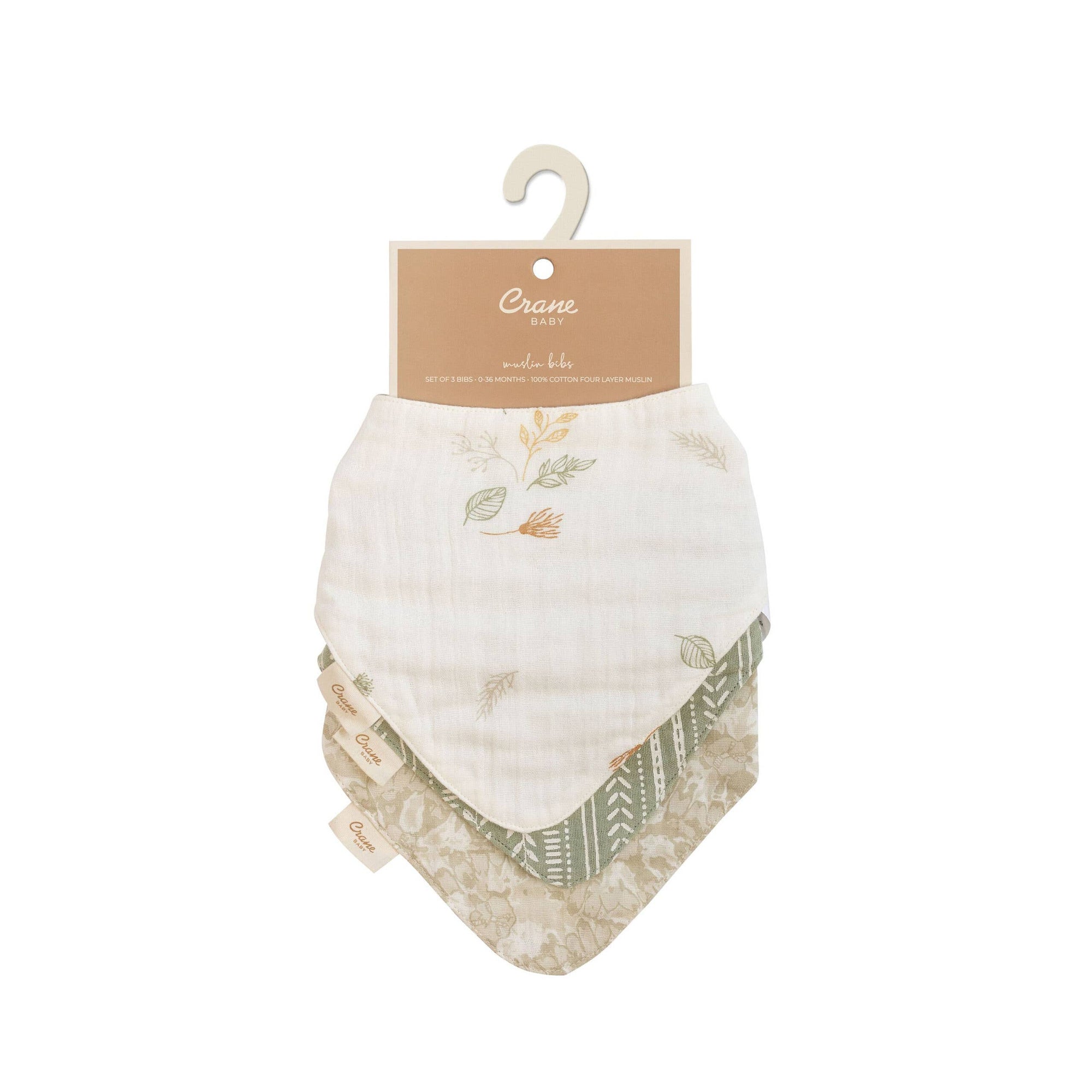 Willow Sage Muslin Cotton Bandana Baby Bib (3 Pack)