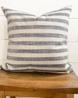 Charcoal Stripe Woven Pillow Cover 18x18 - Cloth + Cabin
