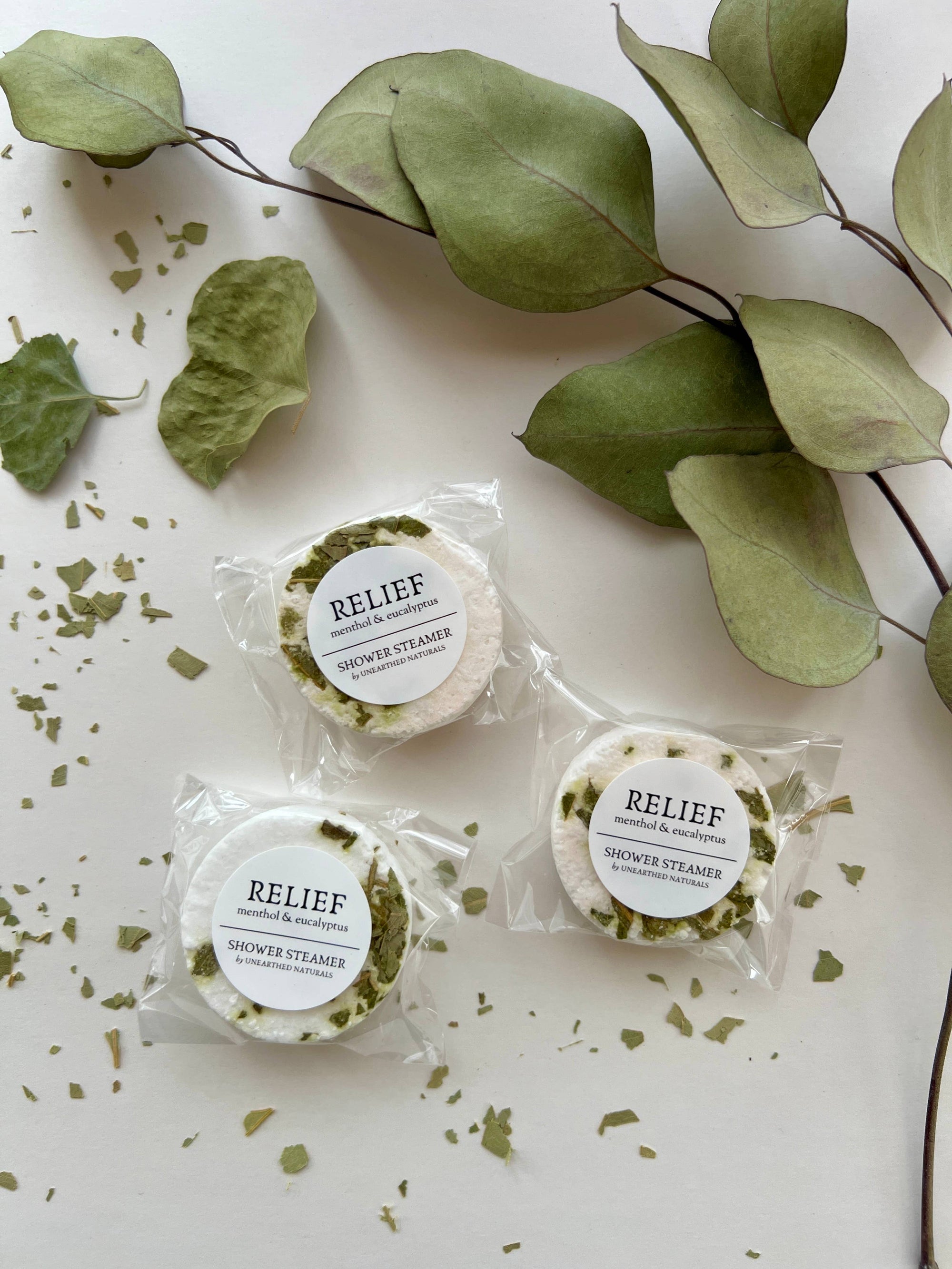 Relief - Menthol &amp; Eucalyptus Shower Steamers - Cloth + Cabin