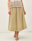 Azaria Crinkled Midi Skirt