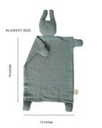 Organic Cotton Muslin Sage Bunny Lovey Blanket 