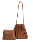 Carrie Saddle Pleated Vegan Shoulder Bag - Cloth + Cabin