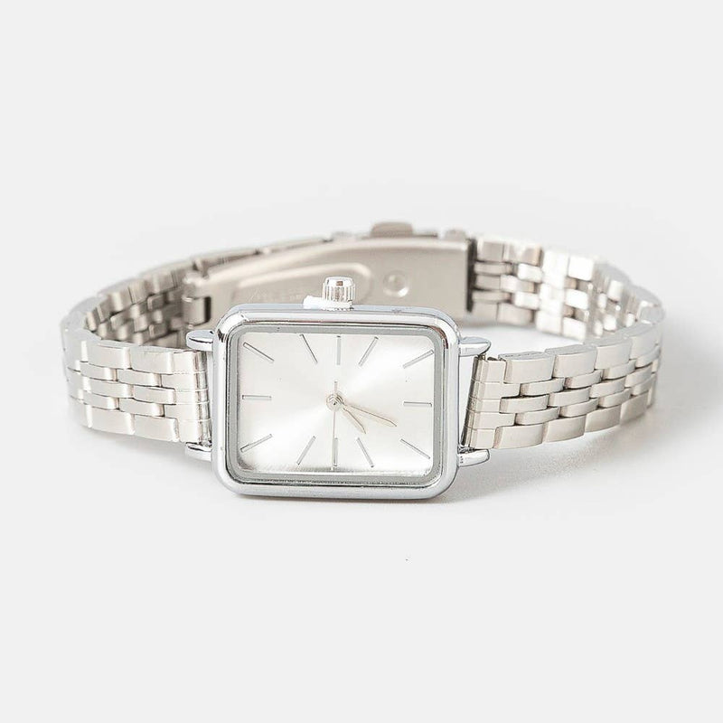 Minimalist Rectangle Watch / Silver