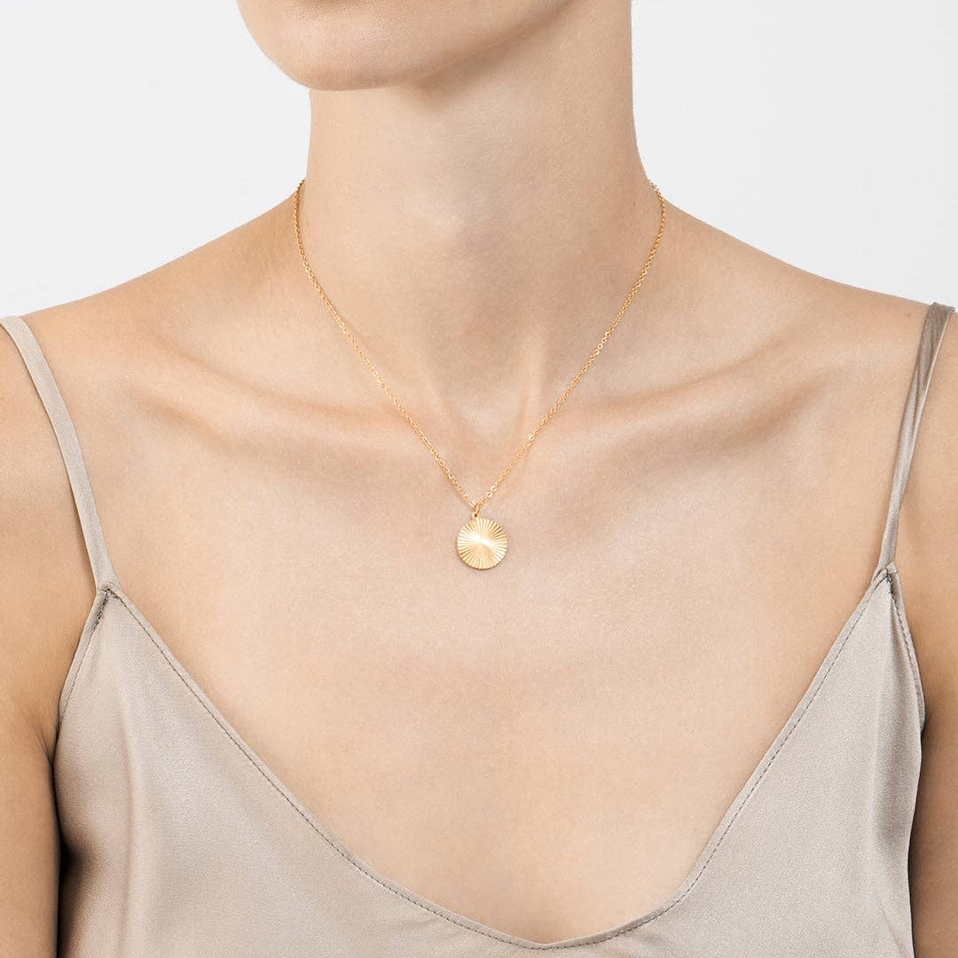 Gold Medallion Burst Pendant Necklace - Cloth + Cabin