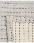 Grey Pure Cotton Line-Stitch Throw Blanket - Cloth + Cabin