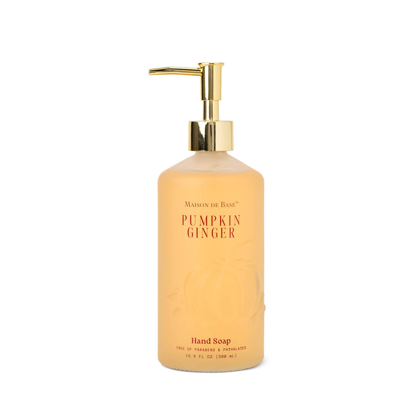 500ml Glass Embossed Pumpkin Gel Hand Soap - Pumpkin Ginger