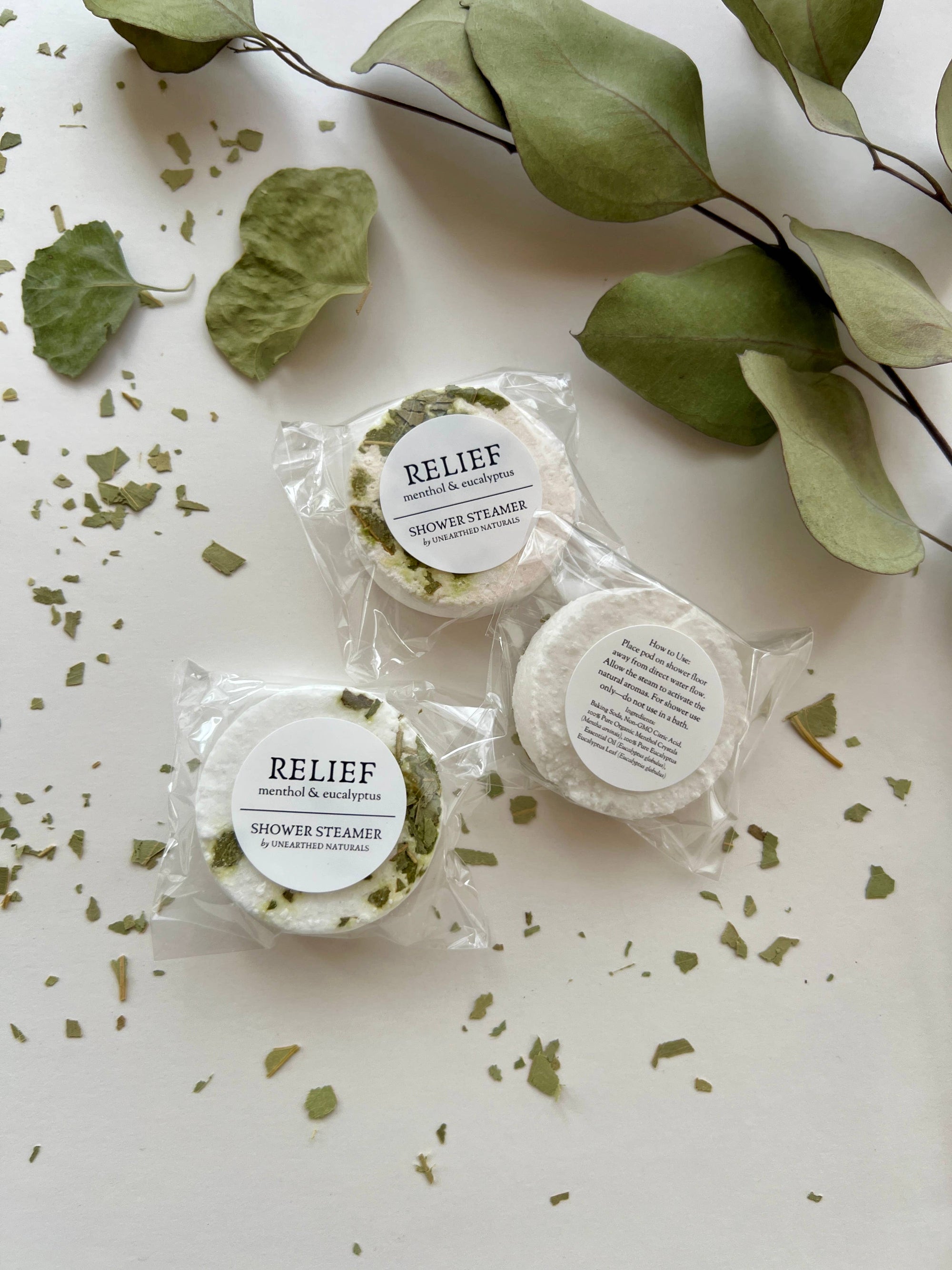 Relief - Menthol &amp; Eucalyptus Shower Steamers - Cloth + Cabin
