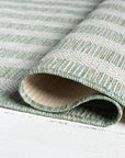 3x5 Ocean Striped Green Cream Indoor/Outdoor Area Rug