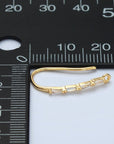 Baguette Lined French Hook Earrings