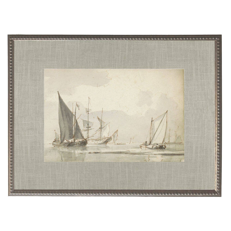 Vintage Watercolor Sailboat B Matted