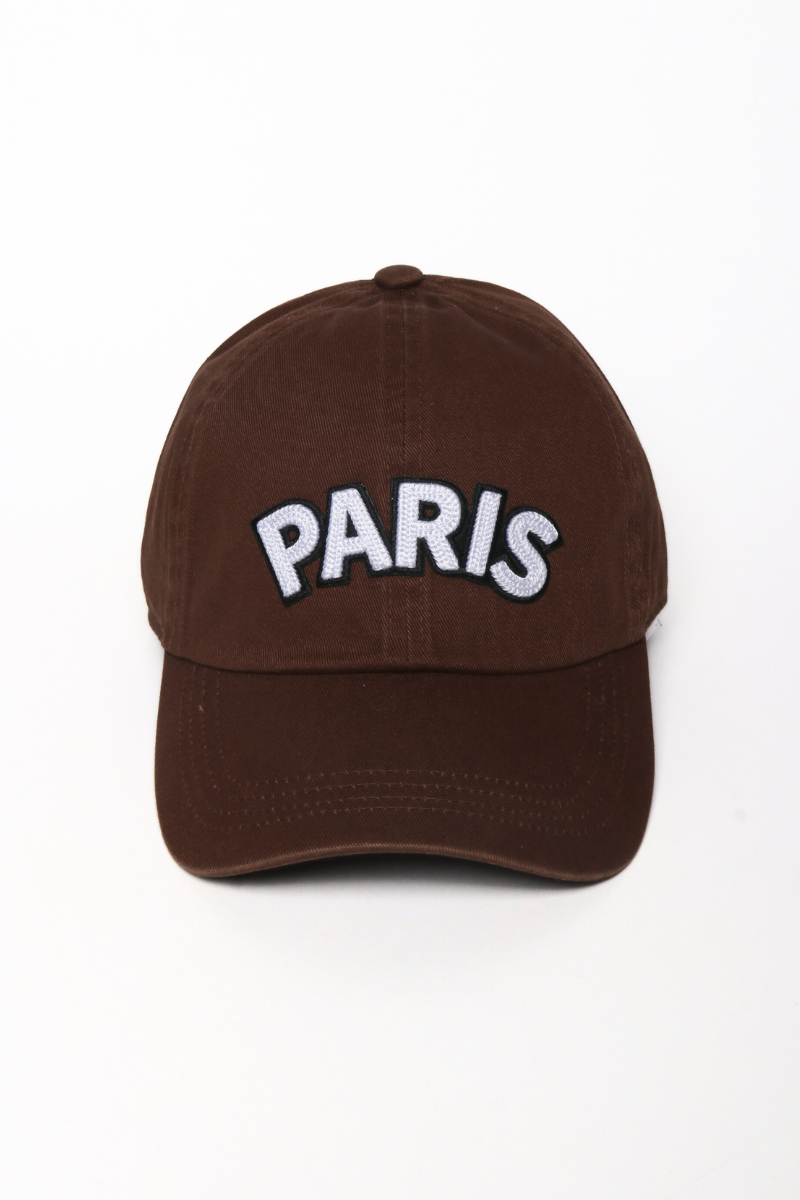 PARIS Chain Stitch Patch Baseball Cap
