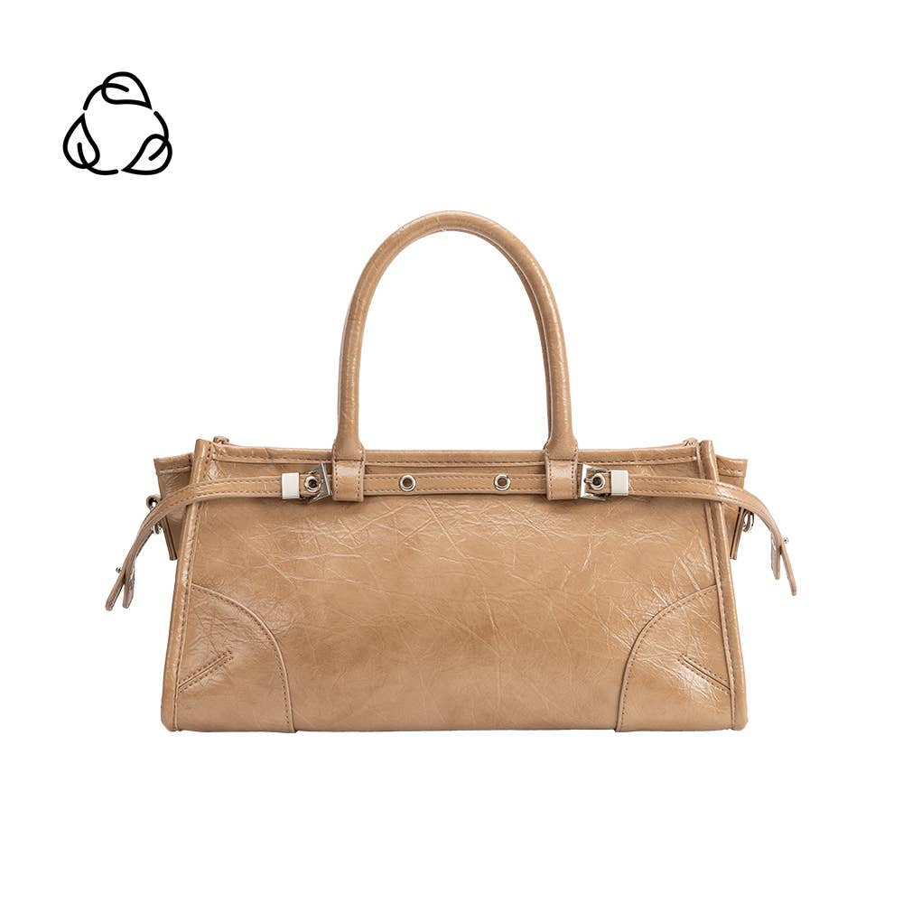 Rhonda Tan Recycled Vegan Leather Top Handle Bag - Cloth + Cabin