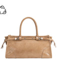Rhonda Tan Recycled Vegan Leather Top Handle Bag - Cloth + Cabin