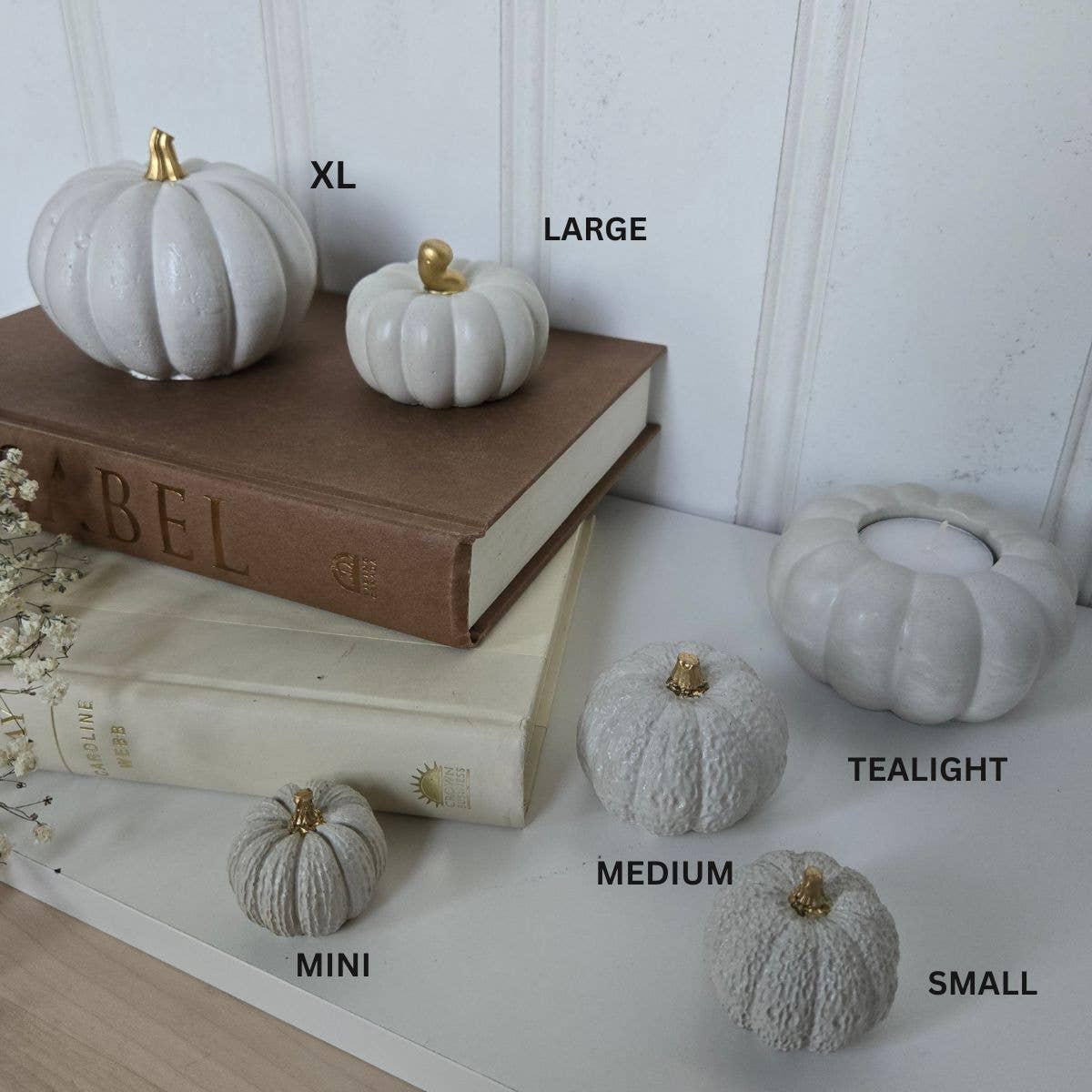 Concrete Pumpkins /  White - Cloth + Cabin