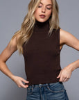 Aileen Sleeveless Turtle Neck Sweater Top