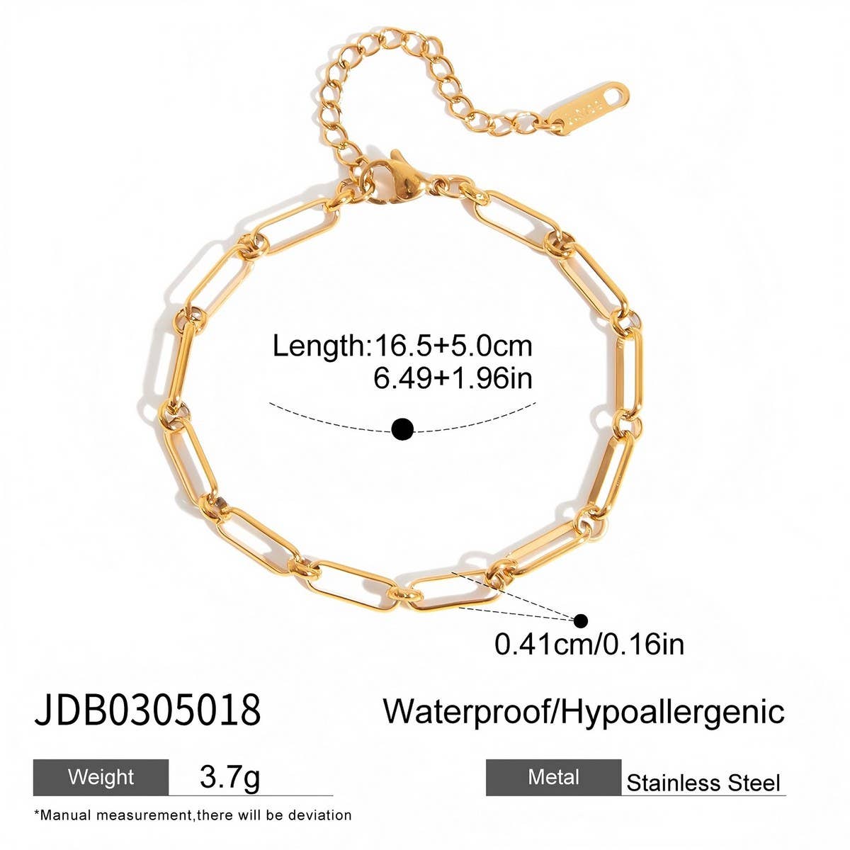 18K Gold Matte Chain Bracelet - Cloth + Cabin