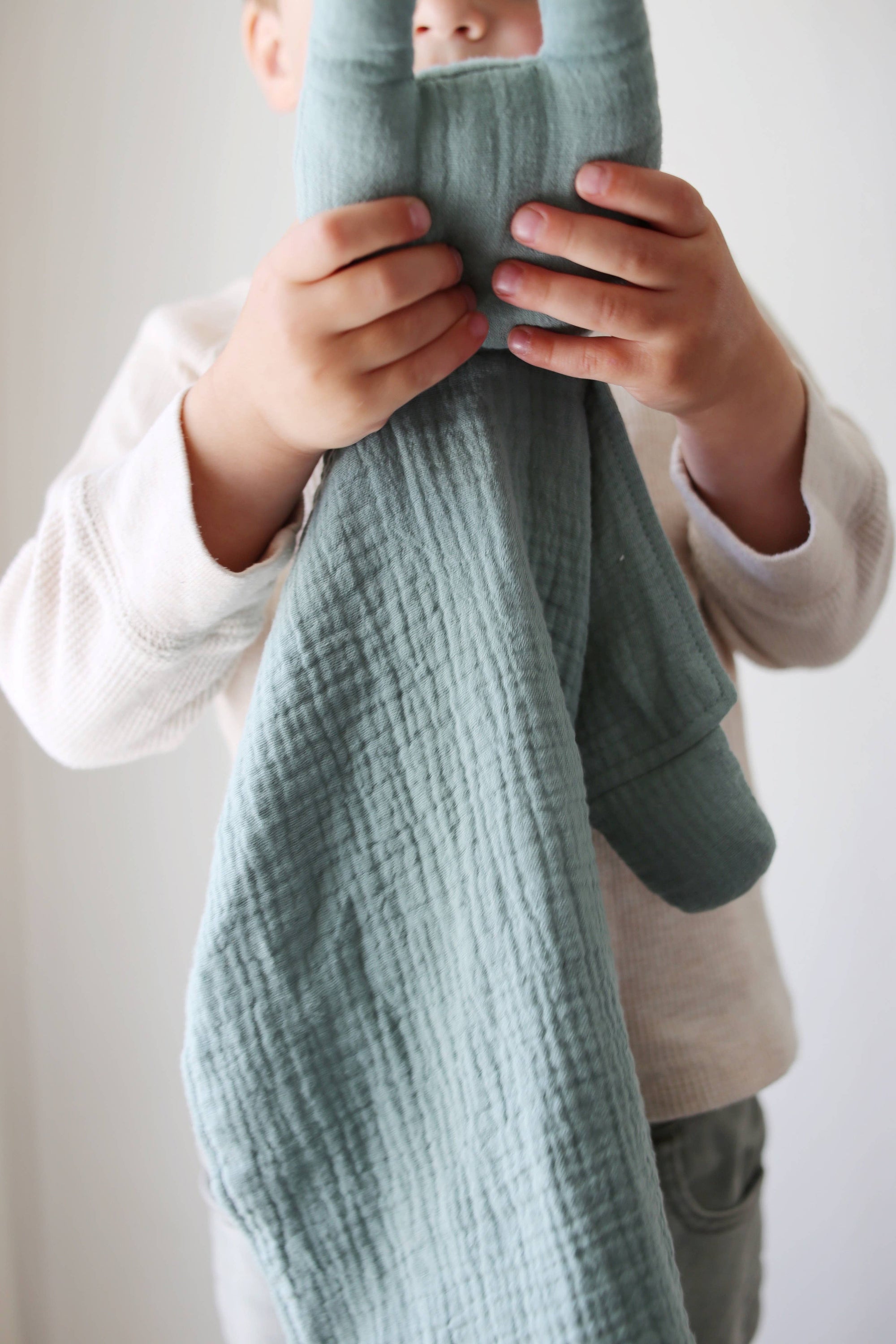 Organic Cotton Muslin Sage Bunny Lovey Blanket 