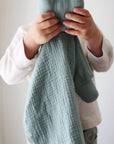 Organic Cotton Muslin Sage Bunny Lovey Blanket 