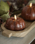 3" Bronze LED Pumpkin Candle