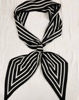 French Styles Striped Satin Silky Skinny Scarf