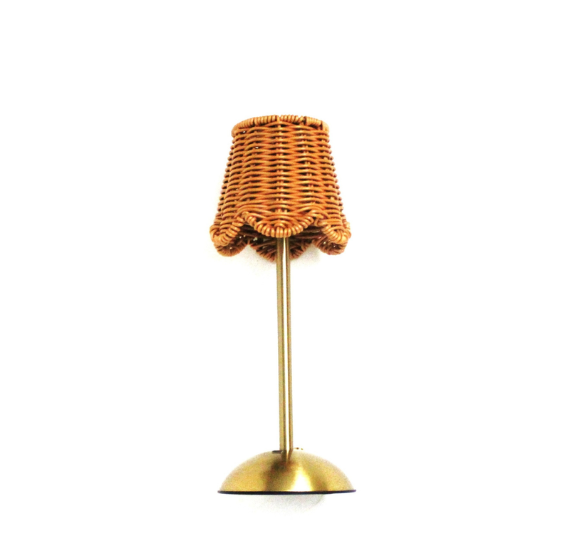 LED Rattan Scalloped Shade Desk Lamp - Cloth + Cabin