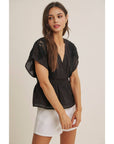Zoie Swiss Dot Lace Peplum Blouse