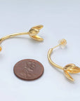 Flower Tulip Drop Stud Earrings