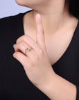 Micro Pave Olive Vine Leaf Adjustable Ring