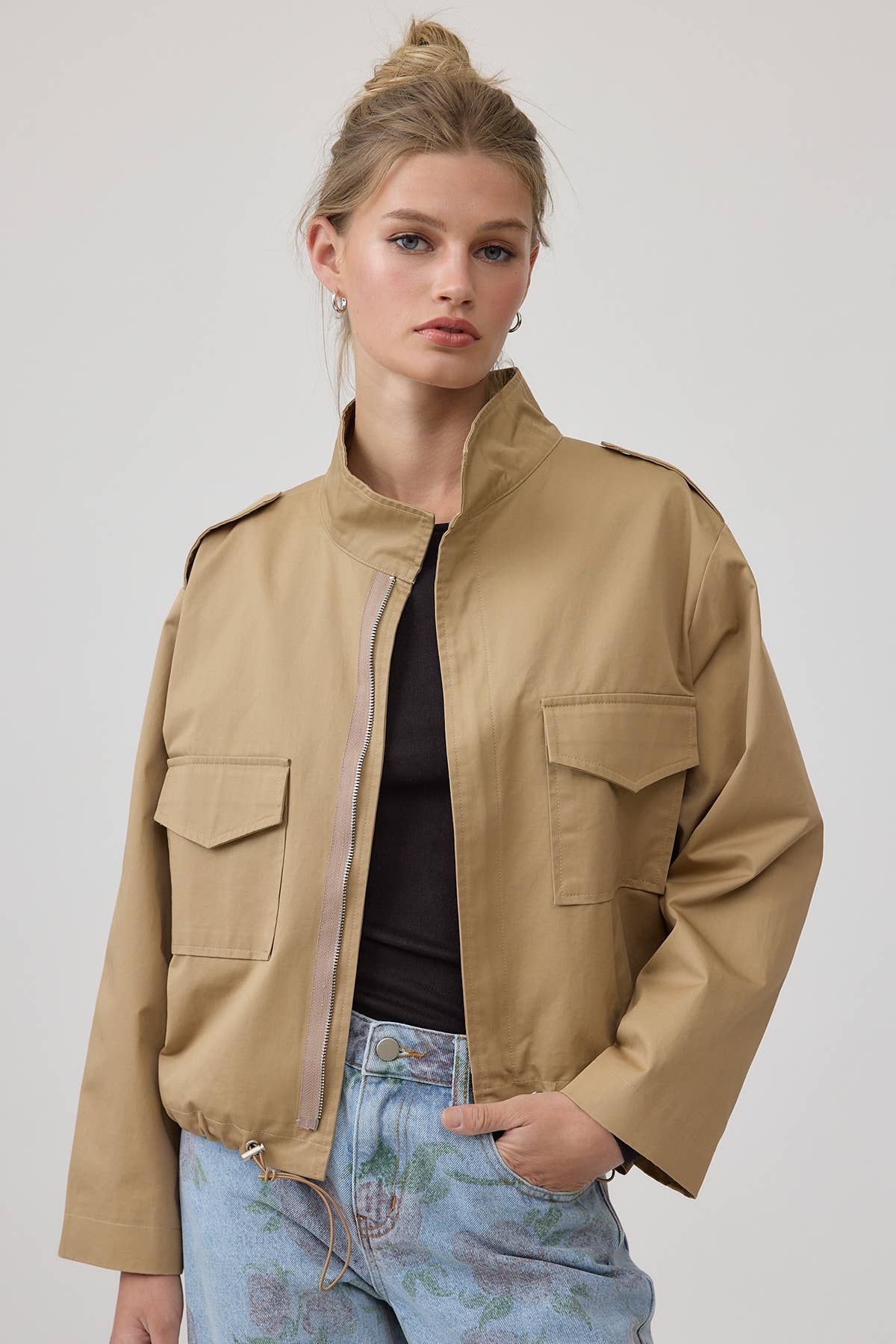 Monique Modern Cropped Utility Jacket