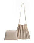 Carrie Pleated Vegan Bag- Bone - Cloth + Cabin