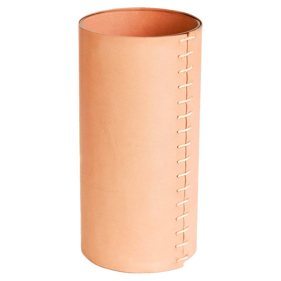 Mid Century Leather Wrapped Glass Vase - Cloth + Cabin
