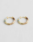 Vintage French Enamel Geometric Hoop Earrings