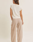 Karlie Elastic Stripe Cotton Barrel Pants - Cloth + Cabin