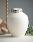 White Ceramic Modern Vase - Cloth + Cabin