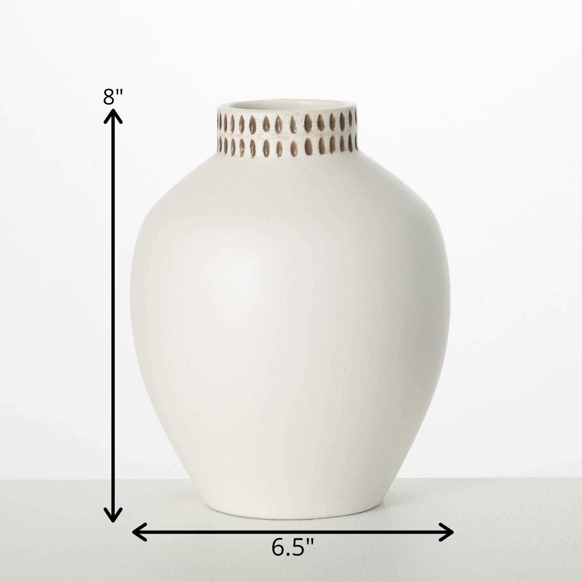White Ceramic Modern Vase - Cloth + Cabin