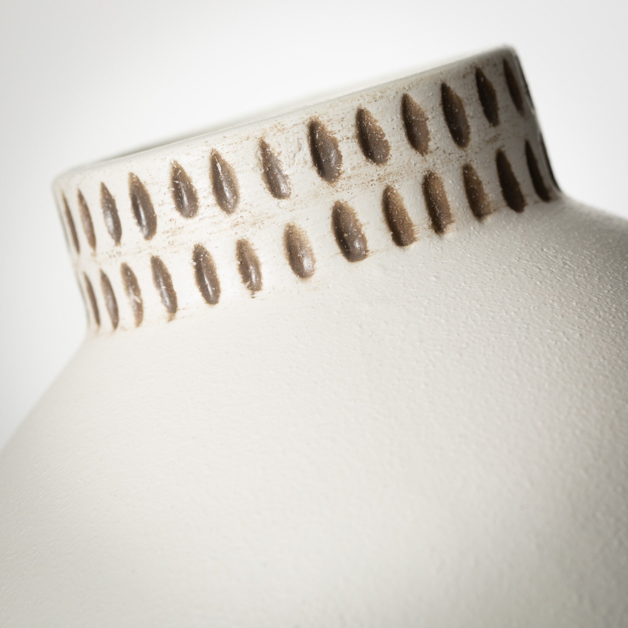 White Ceramic Modern Vase - Cloth + Cabin