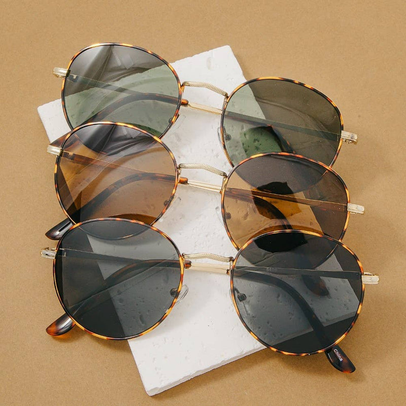 Thin Frame Round Sunglasses