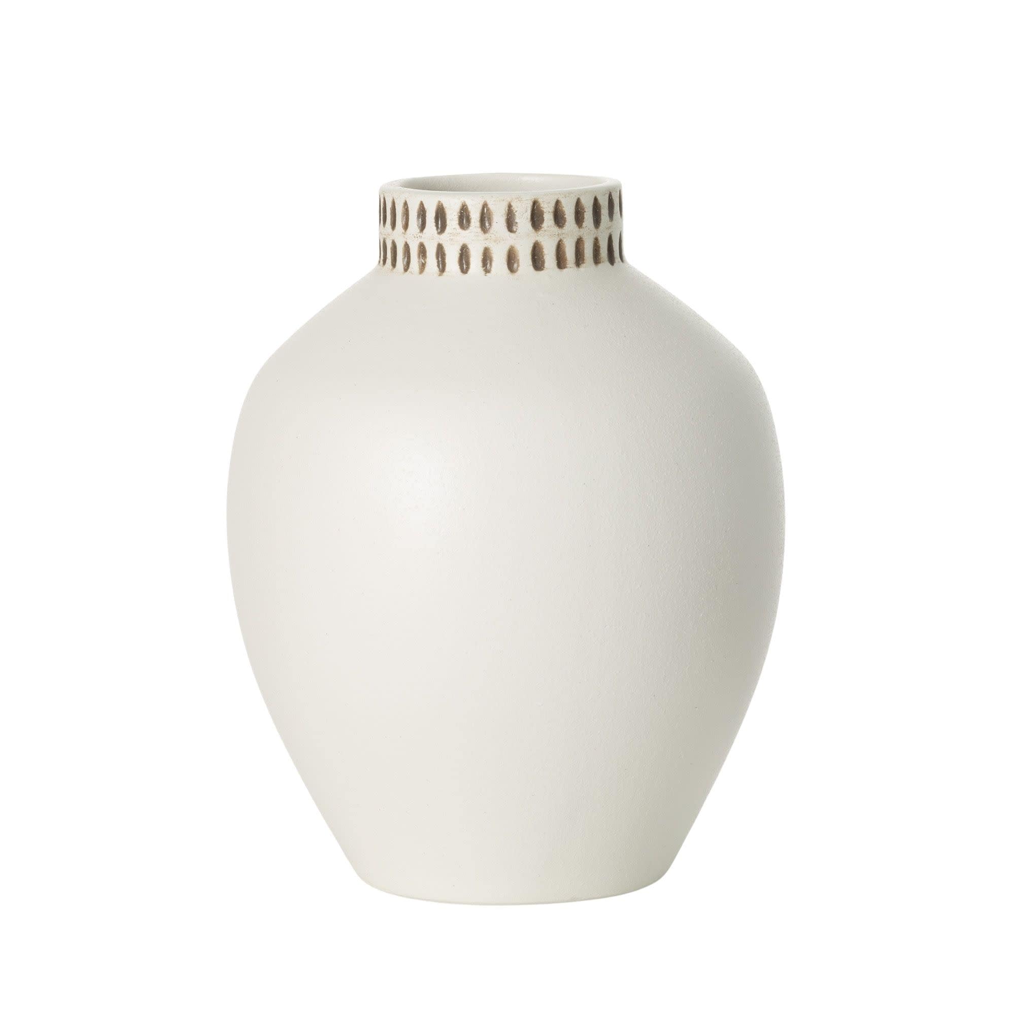 White Ceramic Modern Vase - Cloth + Cabin