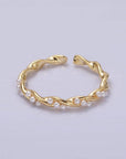 14K Gold Pearl Lined Twisted Ring