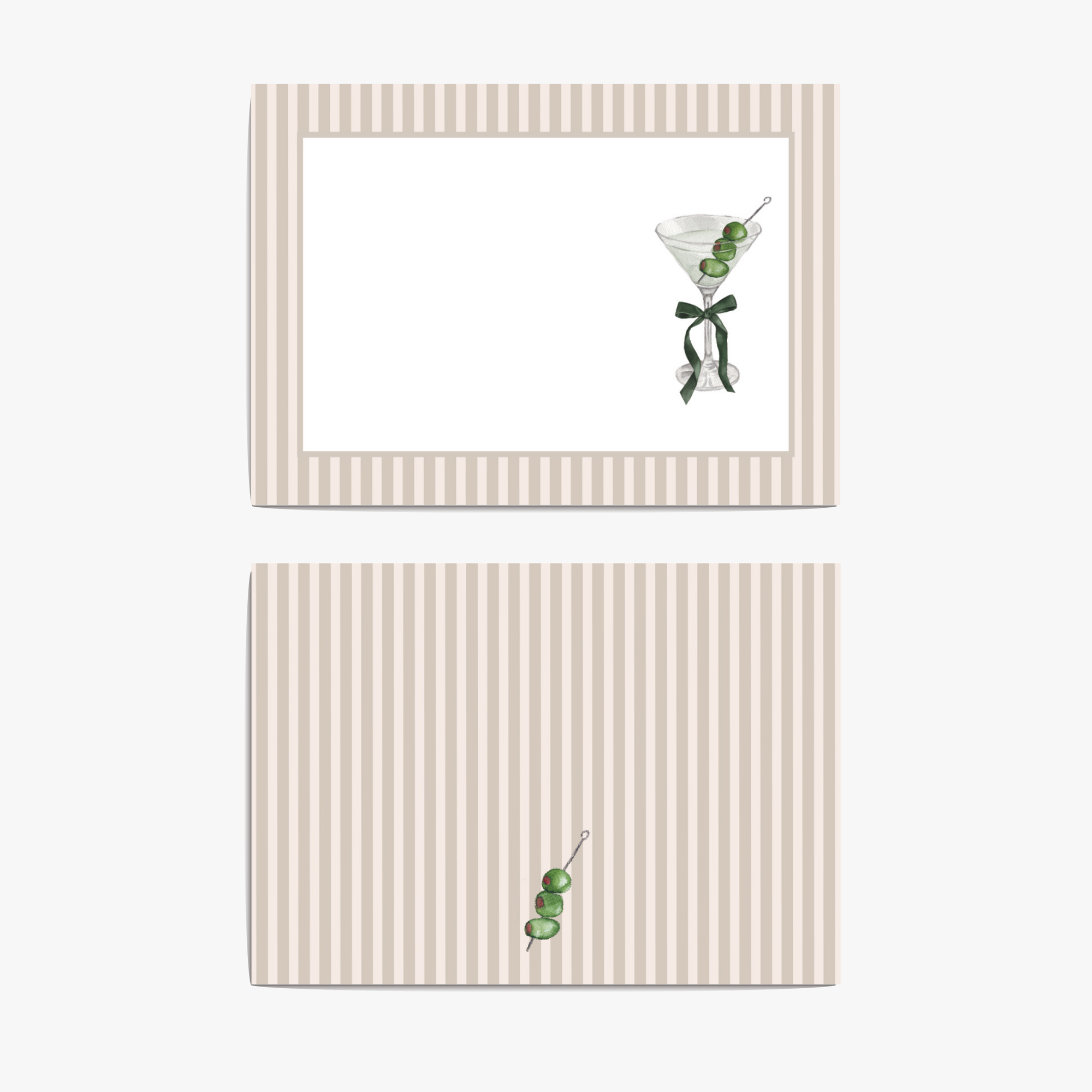 Olive Martini with Bow Notelets - Cloth + Cabin