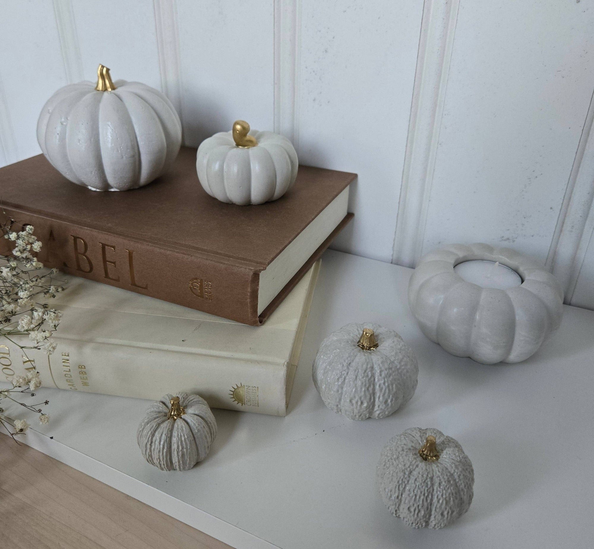 Concrete Pumpkins /  White - Cloth + Cabin
