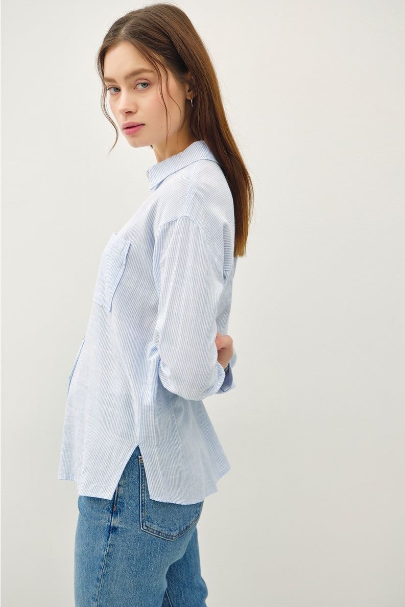 Aleah Pinstripe Button Down Shirt - Cloth + Cabin