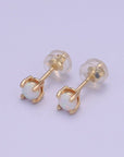 Minimalist Opal Stud Earrings