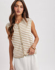 Nyasia Button-Up Sweater Tank - Cloth + Cabin