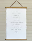 Handmade Paper Print, Kiss Your Life Inspirational Sign - Cloth + Cabin